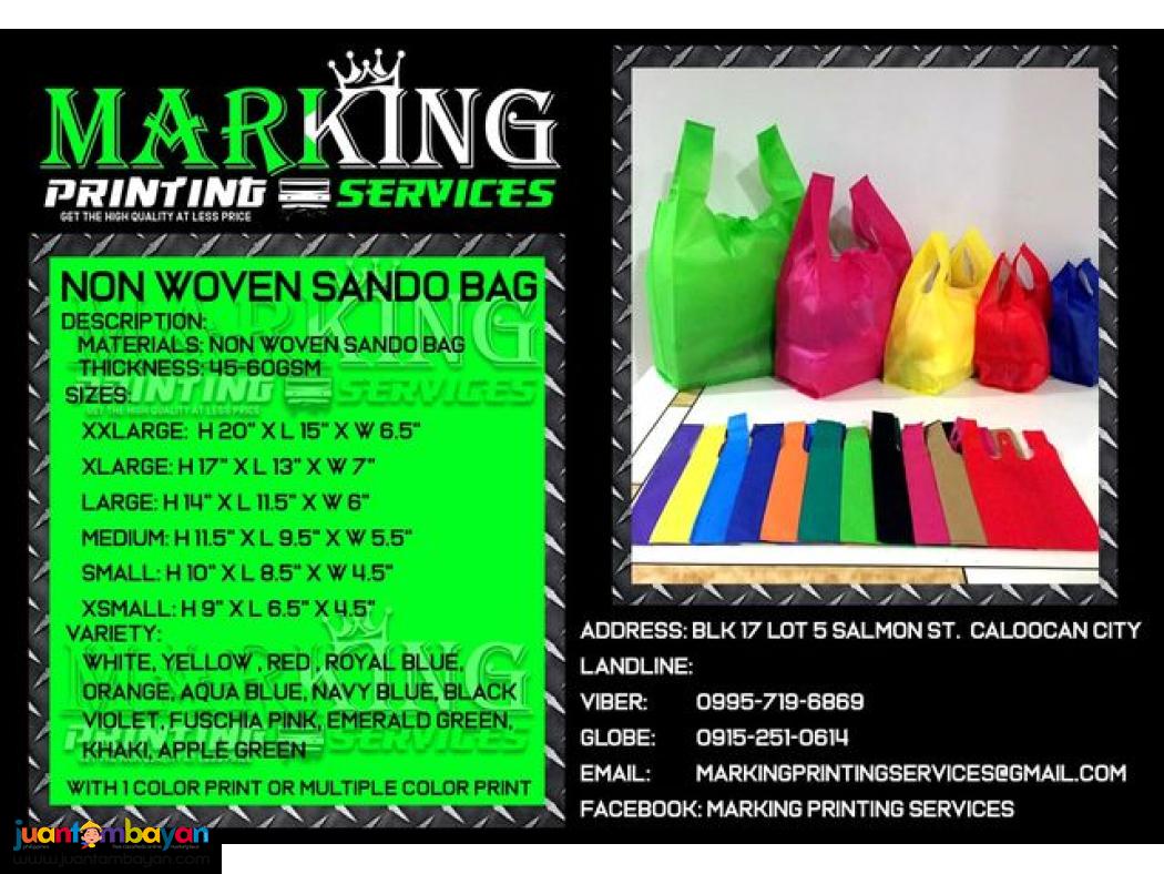 PERSONALIZED NON WOVEN SANDO BAG