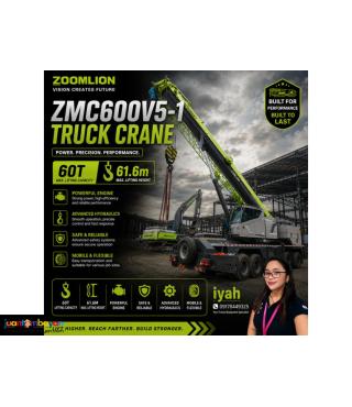 ZOOMLION ZMC600V5-1 TRUCK CRANE 60T 61.6m Max. lifting height