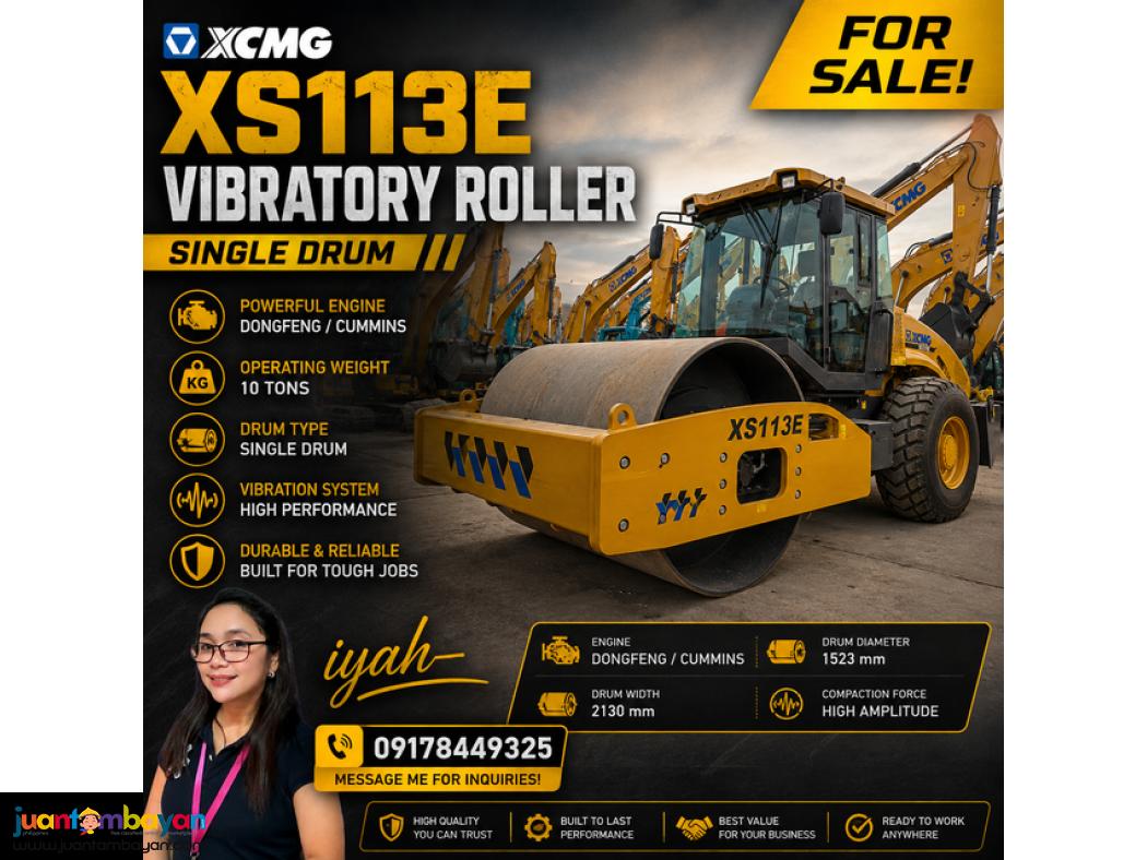 XCMG XS113E VIBRATORY ROLLER DONGFENG/CUMMINS ENGINE 10T