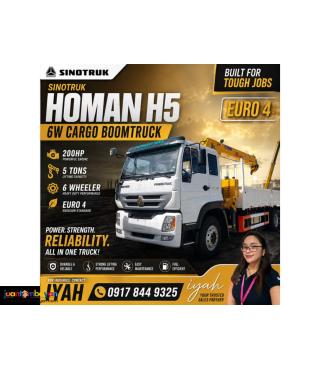 SINOTRUK HOMAN H5 6W CARGO BOOMTRUCK 200HP 5T EURO 4