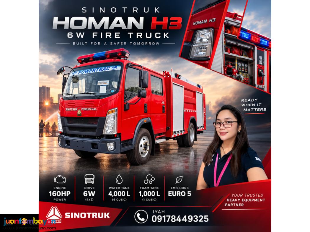 SINOTRUK HOMAN H3 6W 160HP 5KL fire truck EURO 5