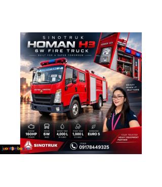 SINOTRUK HOMAN H3 4X2 FIRE TRUCK 5CBM 160HP EURO 5