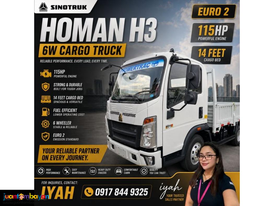 SINOTRUK HOMAN H3 4X2 CARGO TRUCK 14-FEET 