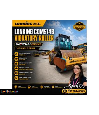 LONKING CDM514B VIBRATORY ROLLER WEICHAI ENGINE 14T SINGLE DRUM
