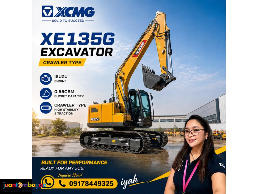 XCMG XE135G EXCAVATOR CRAWLER TYPE ISUZU ENGINE 0.55CBM