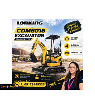 LONKING CDM6016 EXCAVATOR CRAWLER TYPE KUBOTA ENGINE 0.04cbm