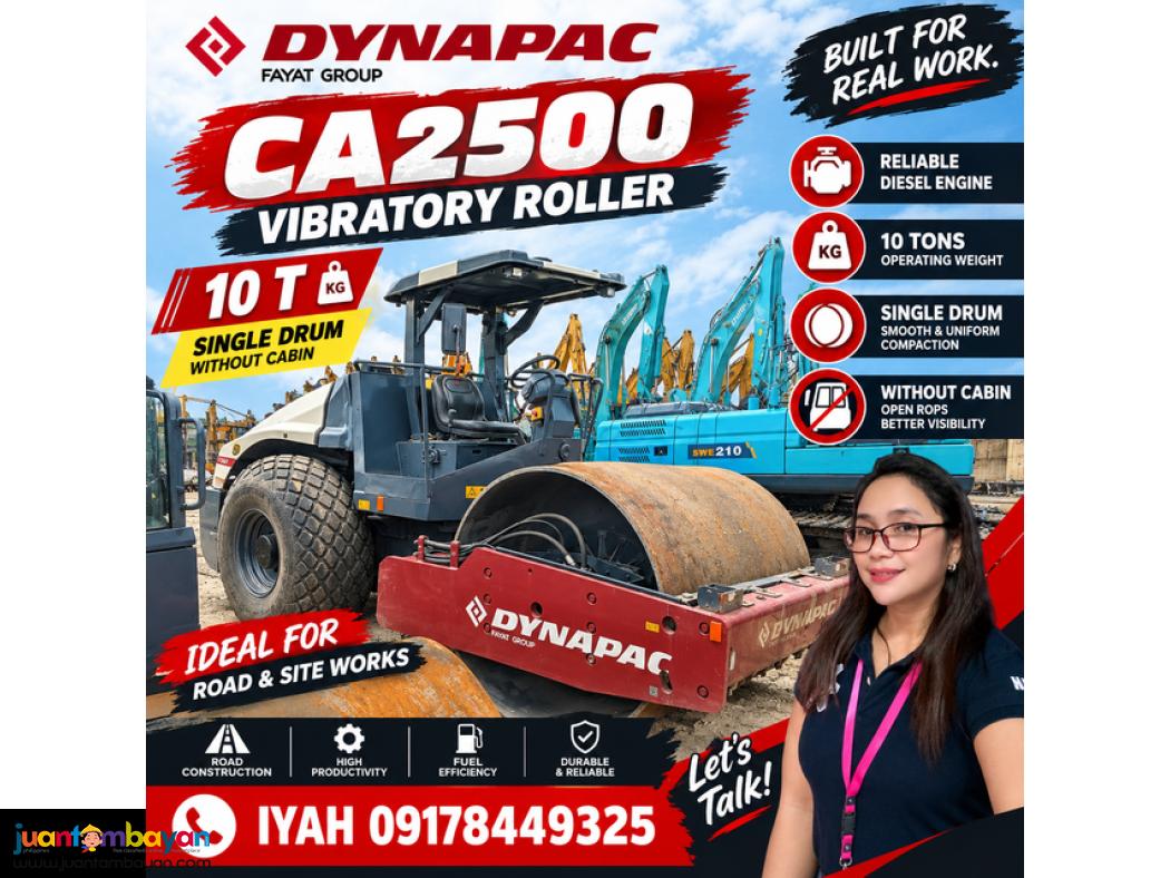 DYNAPAC CA2500 VIBRATORY ROLLER 10 T, WITHOUT CABIN 