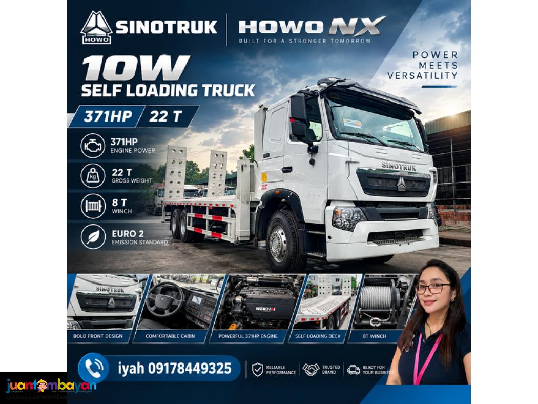SINOTRUK HOWO NX 10W SELF LOADING TRUCK 371HP 22T, 8T WINCH EURO 2