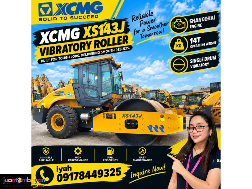 XCMG XS143J VIBRATORY ROLLER SHANGCHAI 14T SINGLE DRUM