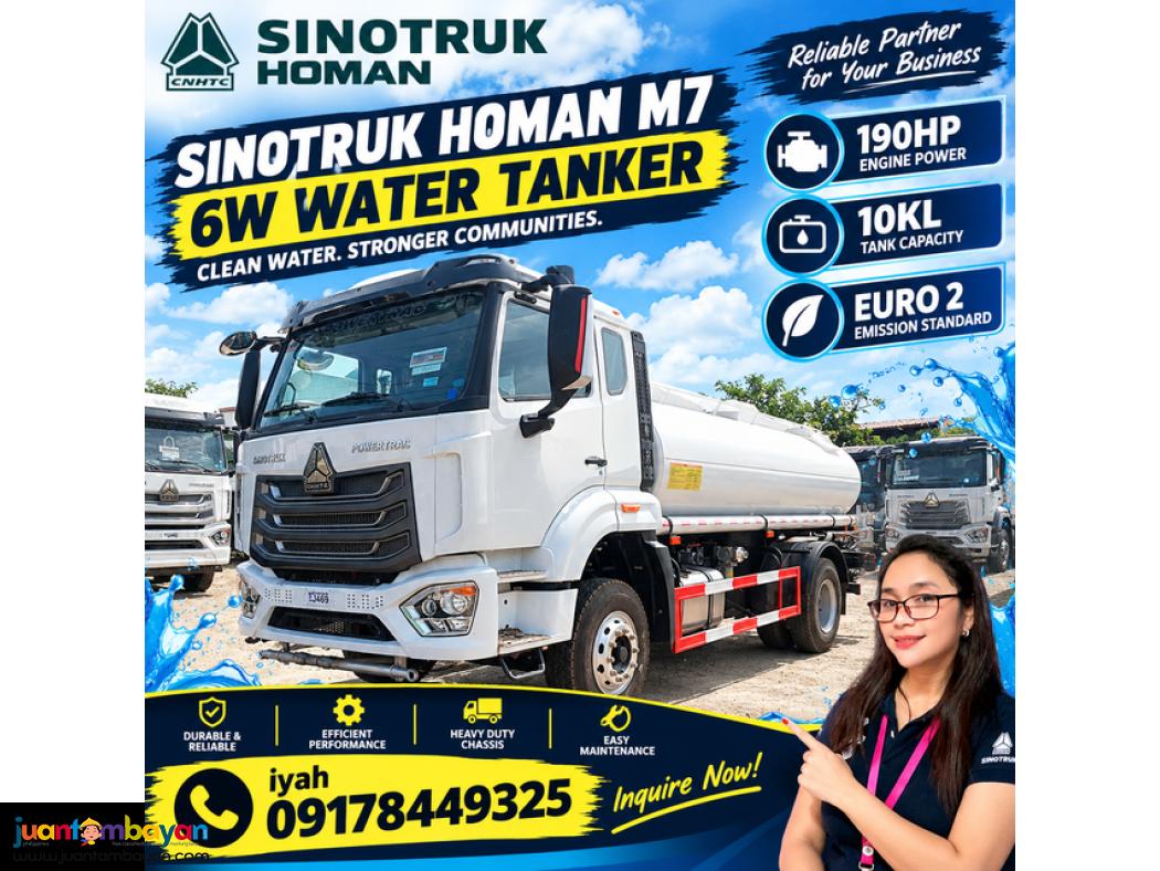 SINOTRUK HOMAN M7 6W WATER TANKER 190HP 10KL EURO 2
