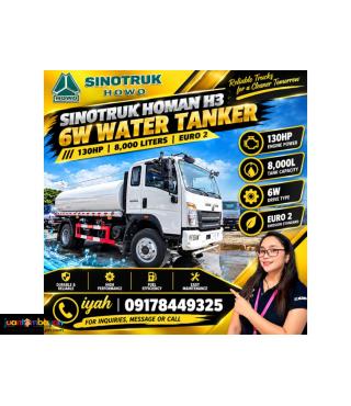 SINOTRUK HOMAN H3 6W WATER TANKER 130HP 8K LITERS EURO 2