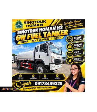 SINOTRUK HOMAN H3 6W FUEL TANKER 130HP 4X2 8K LITERS EURO 2