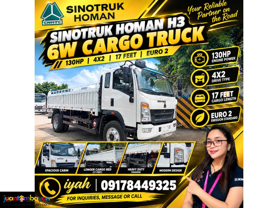 SINOTRUK HOMAN H3 6W CARGO TRUCK 130HP 4X2 17 FEET EURO 2