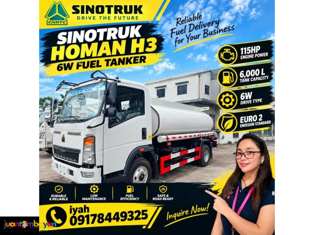 sINOTRUK HOMAN H3 4X2 FUEL TANKER 6KL