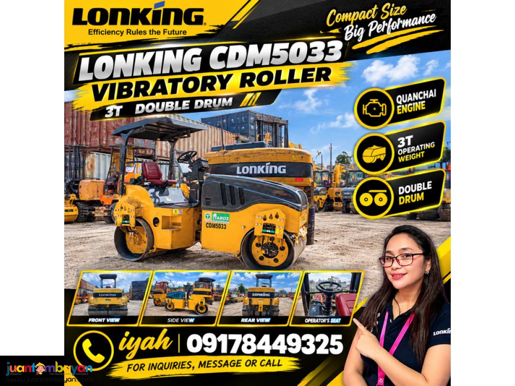LONKING CDM5033 VIBRATORY ROLLER (QUANCHAI) 3T DOUBLE DRUM