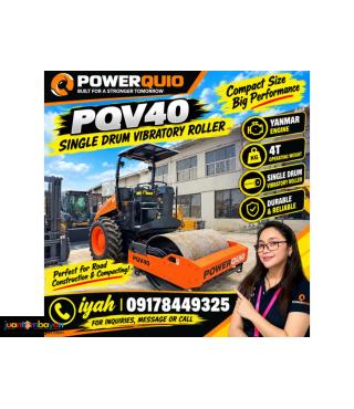 POWERQUIO PQV40 SINGLE DRUM VIBRATORY ROLLER YANMAR ENGINE 4T