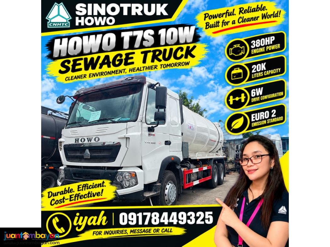 SINOTRUK HOWO T7S 10W SEWAGE TRUCK 380HP 20K LITERS EURO 5