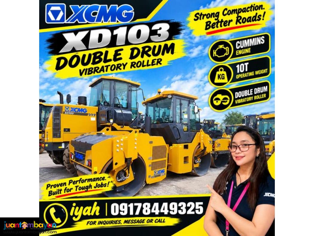 XCMG XD103 DOUBLE DRUM VIBRO ROLLER 10-TONS 