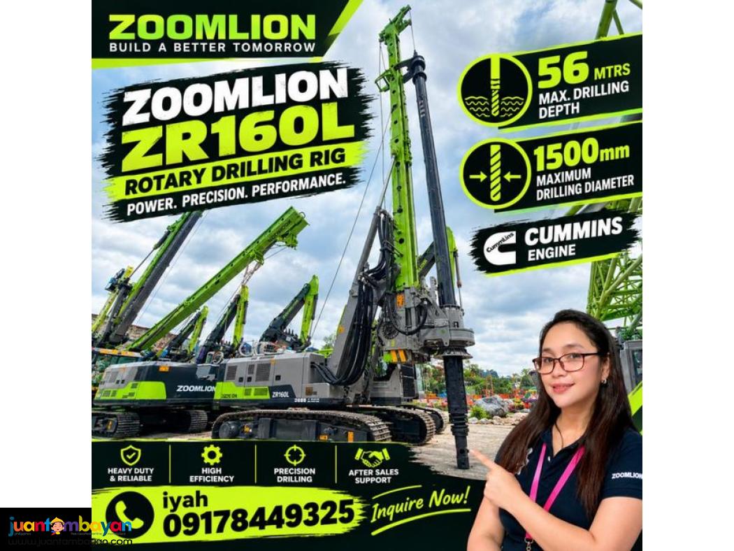 ZOOMLION ZR160L ROTARY DRILLING RIG 56-METERS DRILLING DEPTH 