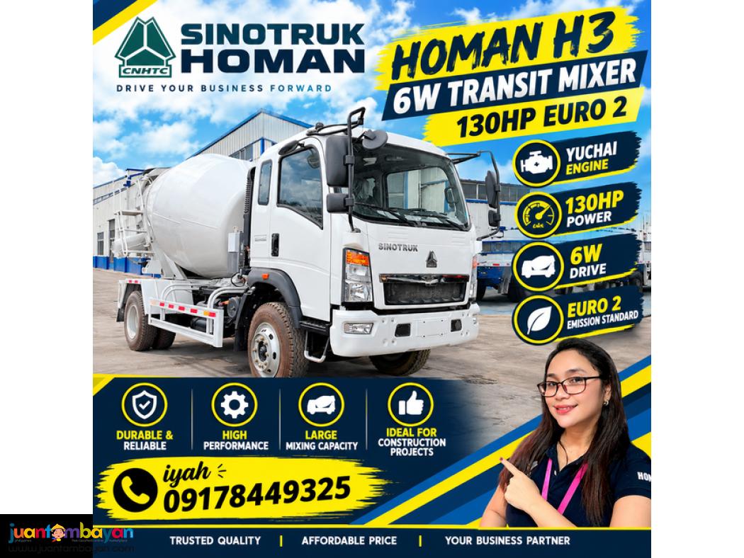SINOTRUK HOMAN H3 6W TRANSIT MIXER 130HP EURO 2