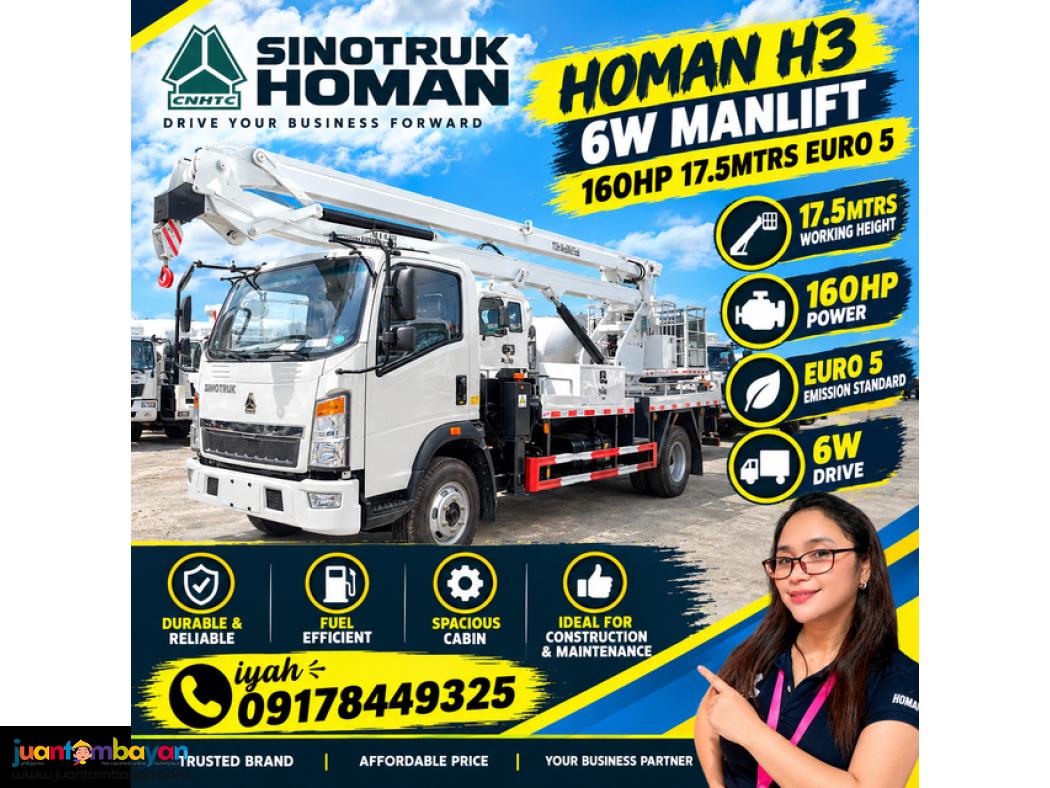SINOTRUK HOMAN H3 6W MANLIFT 160HP 17.5MTRS EURO 5