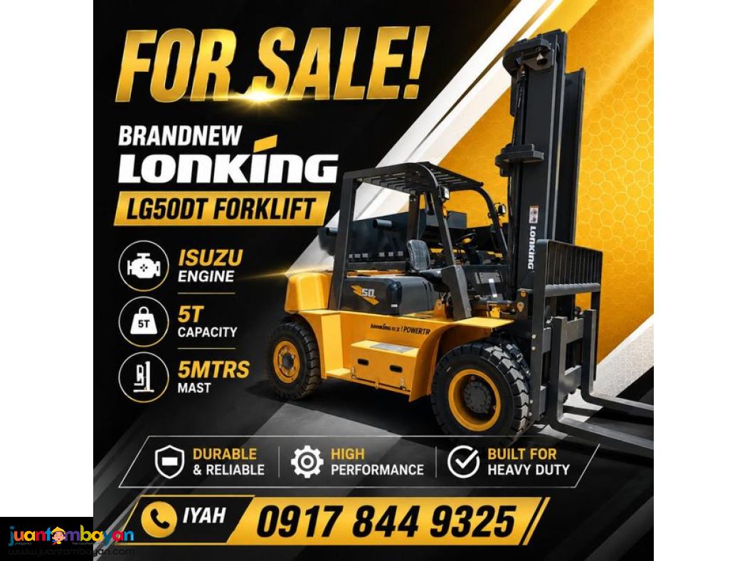 LONKING LG50DT FORKLIFT 5TONS HI MAST 