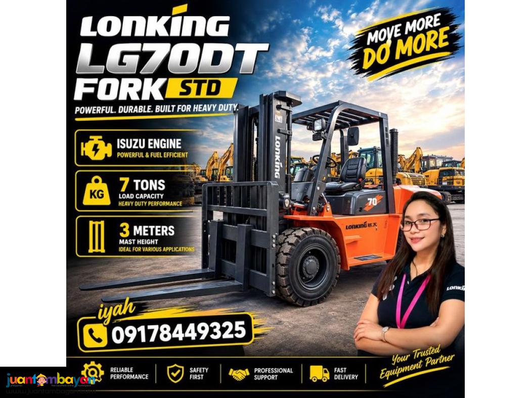 LONKING STANDARD FORKLIFT- LG70DT 7 TONS