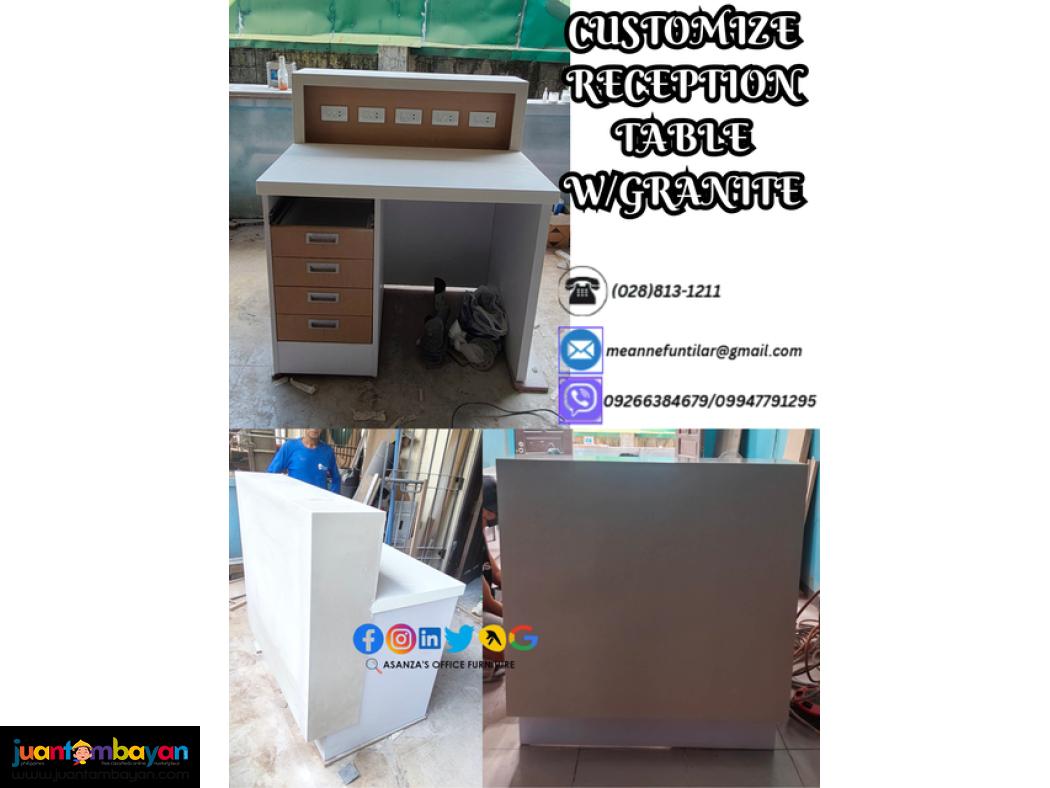 CUSTOMIZE RECEPTION TABLE WITH SANTAL GRANITE