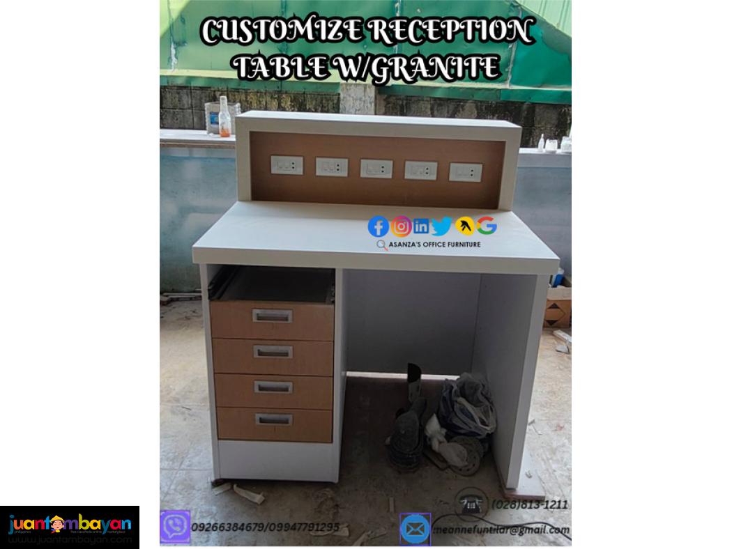CUSTOMIZE RECEPTION TABLE WITH SANTAL GRANITE
