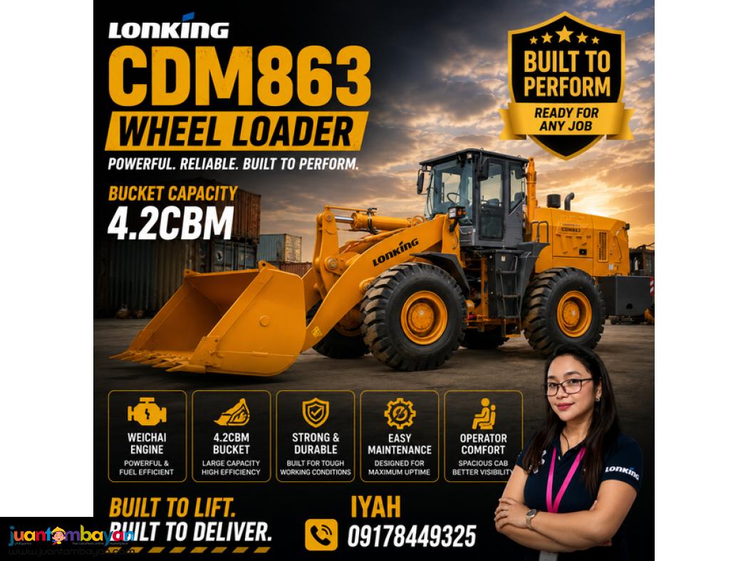 BRANDNEW WHEEL LOADER- CDM863 4.2CBM