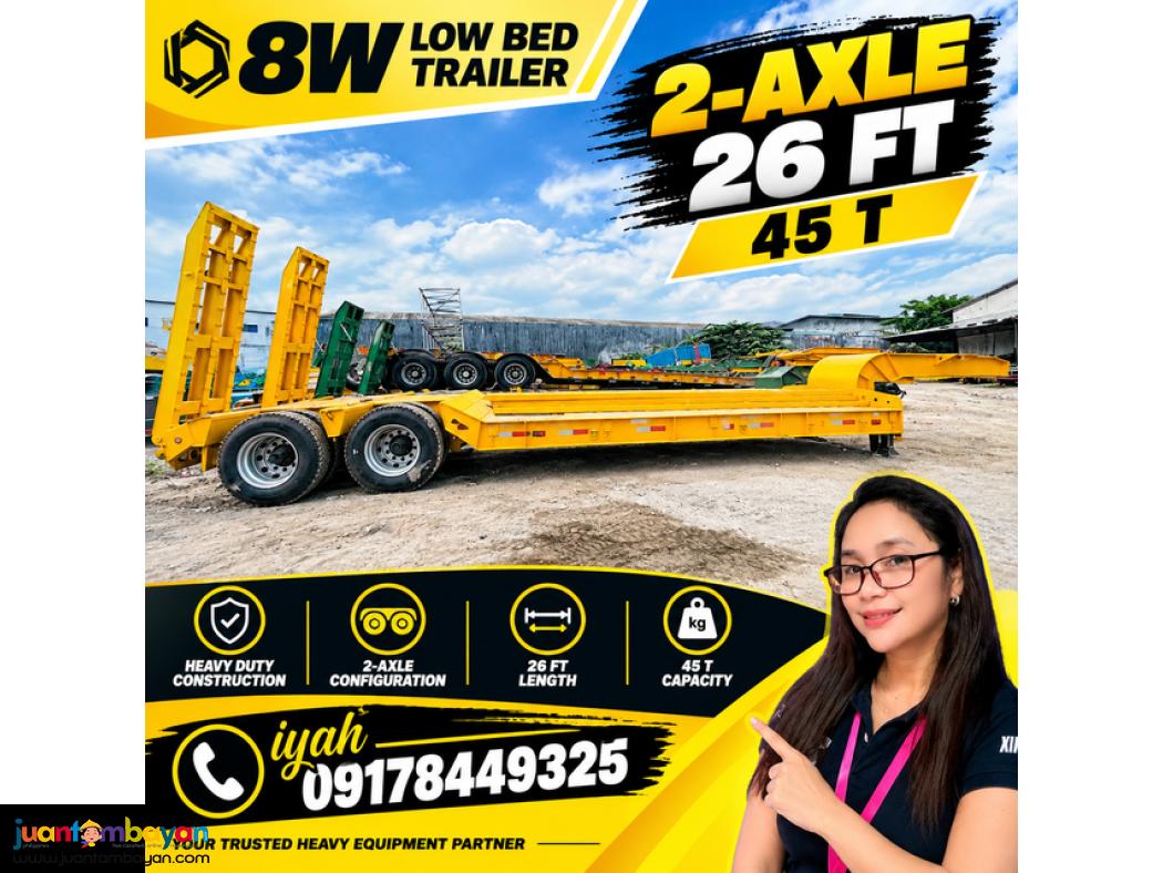 8W LOW BED TRAILER 2-AXLE 26 FT, 45 T