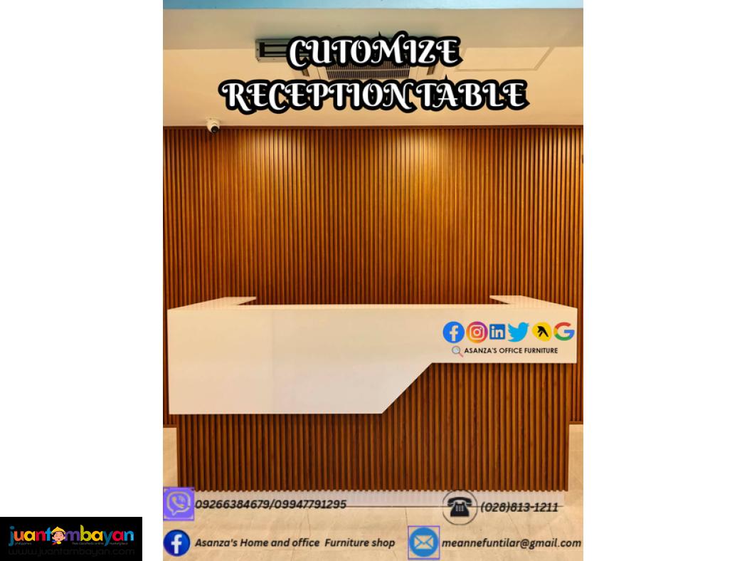 CUSTOMIZE RECEPTION/COUNTER TABLE