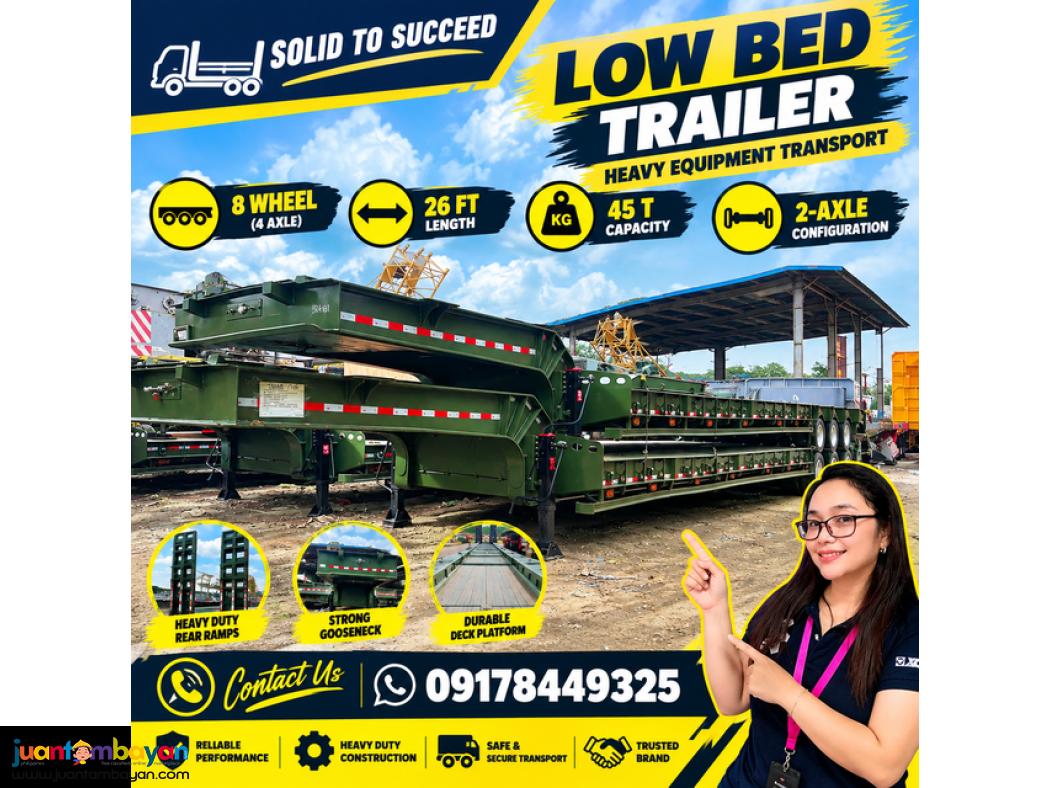 LOW BED TRAILER 8W 2-AXLE 26 FT, 45 T
