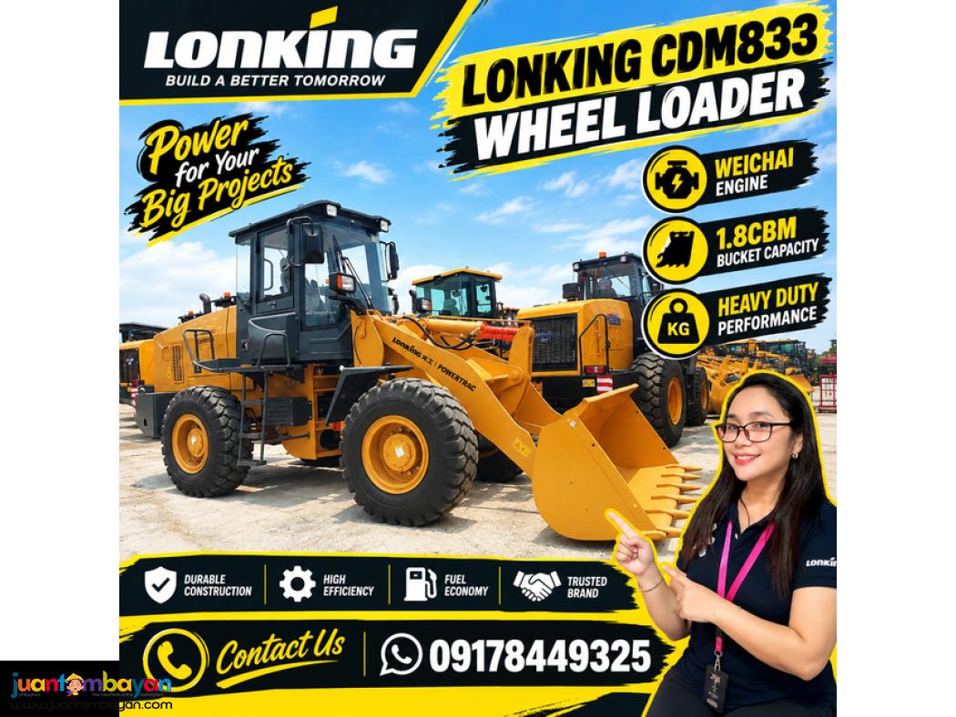LONKING  WHEEL LOADER- CDM833 1.8CBM