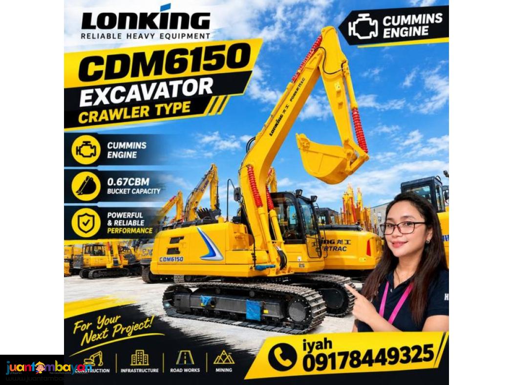 LONKING CDM6150 EXCAVATOR 0.67CBM CUMMINS ENGINE 