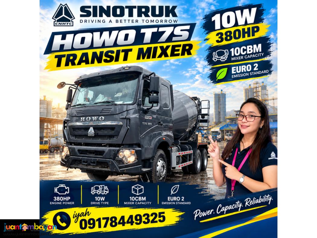 SINOTRUK HOWO T7S TRANSIT MIXER 10W 380HP 10CBM E2