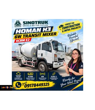 SINOTRUK HOMAN H3 6W TRANSIT MIXER 6CBM E2