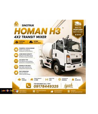 Homan H3 4x2 transit Mixer 4cbm 130Hp 