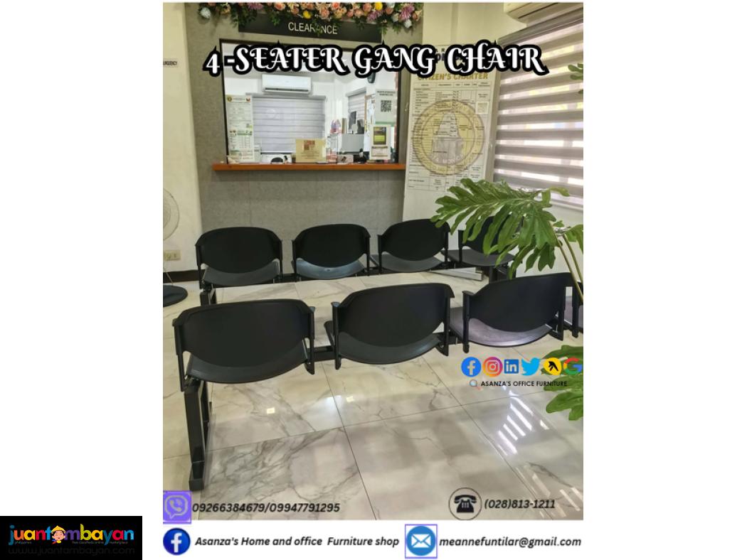 4 SEATER METAL LEG GANG CHAIR