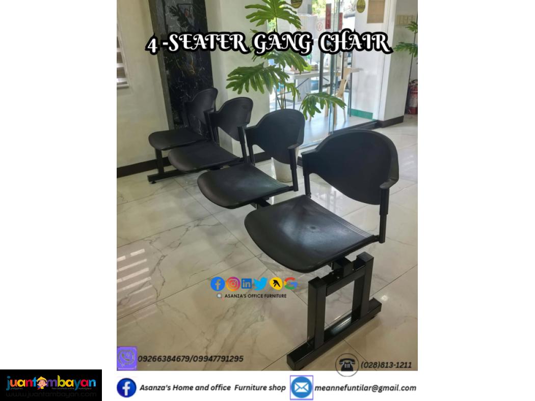 4 SEATER METAL LEG GANG CHAIR