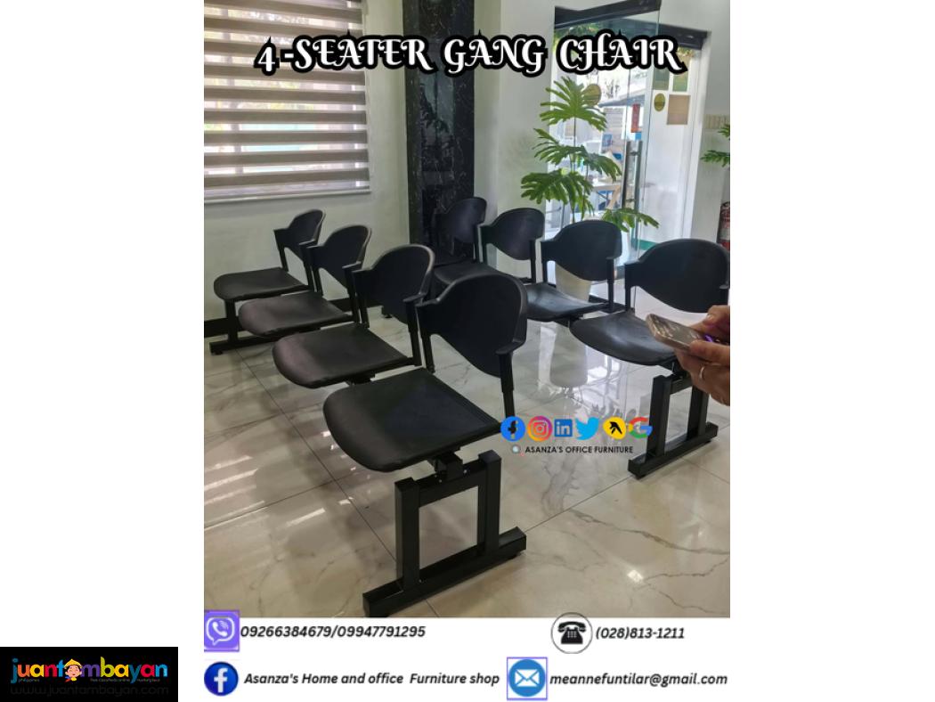 4 SEATER METAL LEG GANG CHAIR