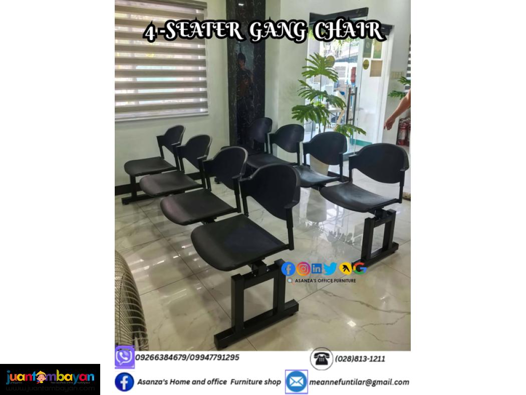 4 SEATER METAL LEG GANG CHAIR
