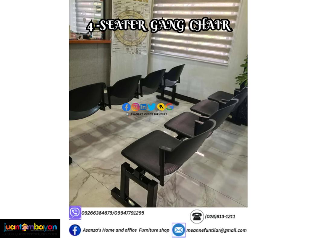 4 SEATER METAL LEG GANG CHAIR