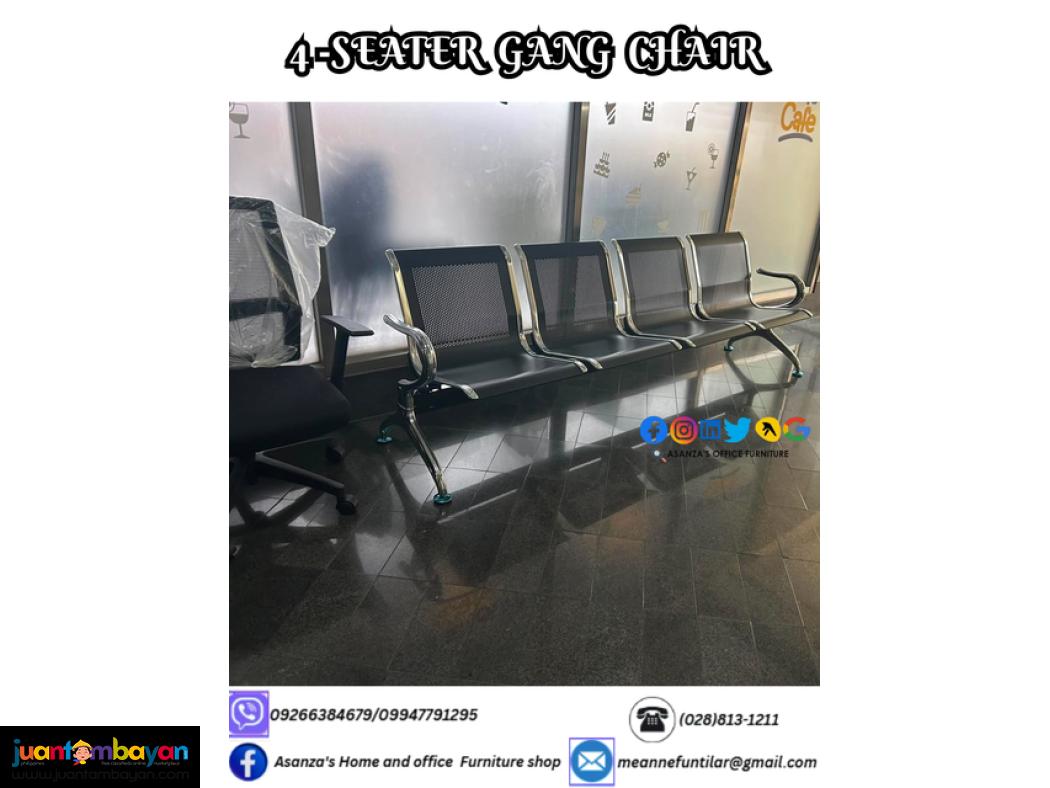 4 SEATER METAL LEG GANG CHAIR
