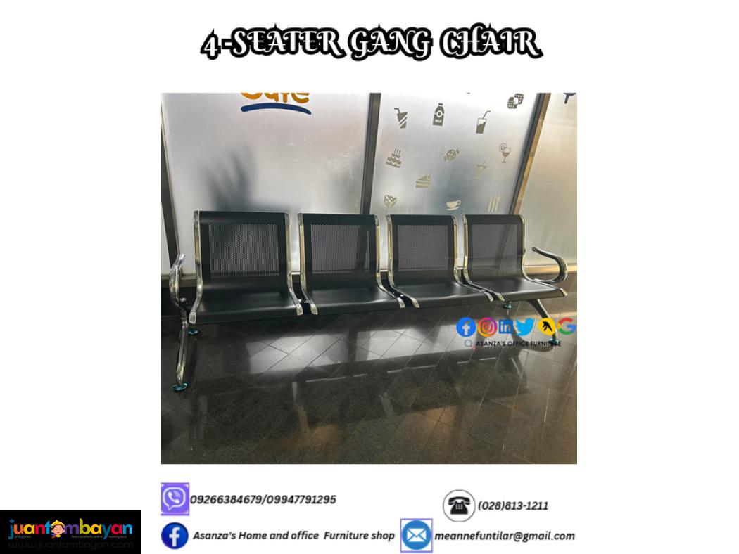 4 SEATER METAL LEG GANG CHAIR