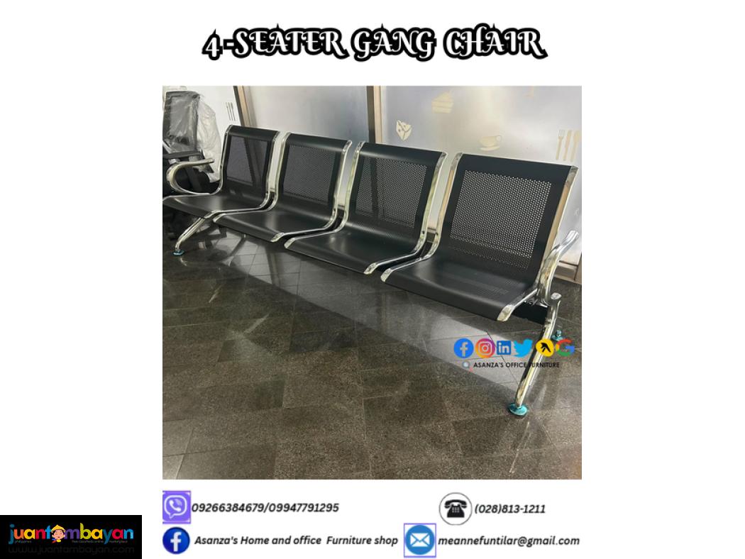 4 SEATER METAL LEG GANG CHAIR