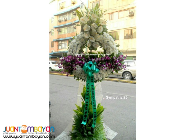 Sympathy funeral wreath flowers delivery metro manila