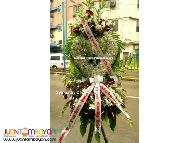 Sympathy funeral wreath flowers delivery metro manila