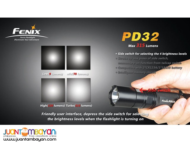 Fenix PD32 LED Tactical Flashlight 315 Lumens