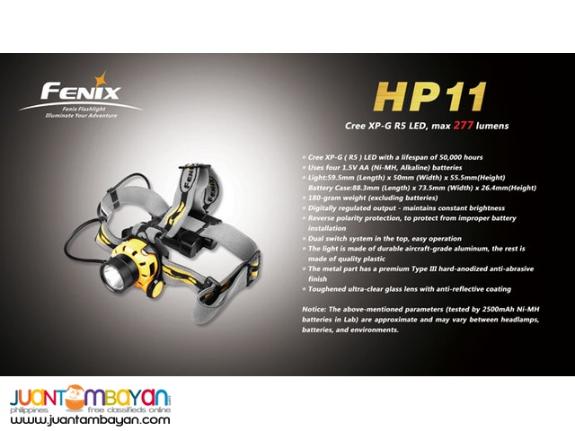 Fenix HP11 HeadLamp LED 277 Lumens Fenix HP11 HeadLamp LED 277 Lumens